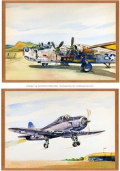Watercolour Vintage Planes