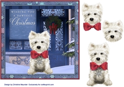 Westie Christmas 4 - Red Bow