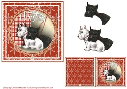 Christmas Westie and Scottie