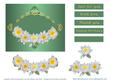White Lilies on Green and Gold Frame