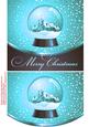 Christmas Snow Globe - Envelope Card - Blue