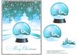 Merry Christmas Snow Globe - Blue
