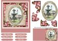 Vintage Roses and Fountain Scene