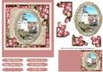 Vintage Roses and Village Scene