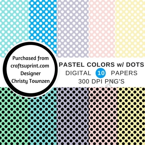 Pastel Colors with Polka Dots Paper Set