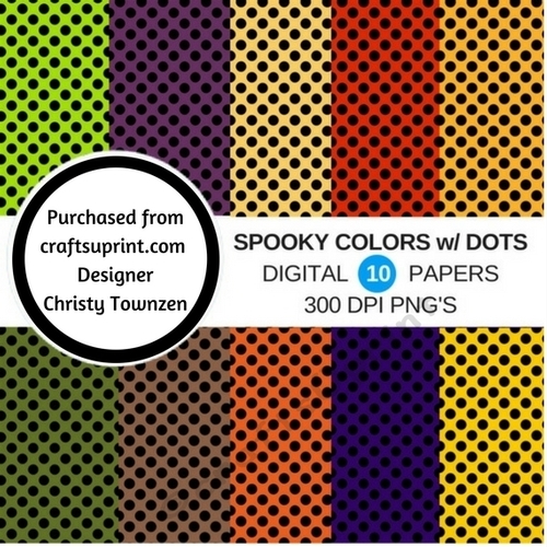 Spooky Halloween Colors with Polka Dots Paper Set