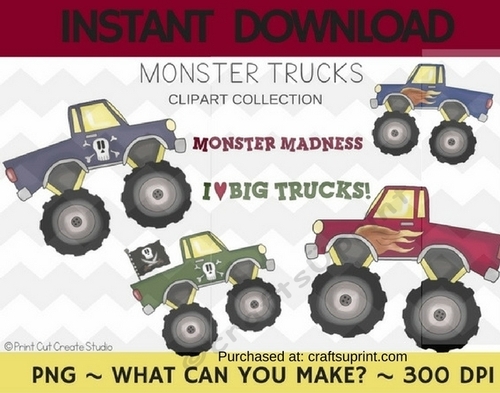 Monster Trucks Clipart Colection ~ Commercial Use*
