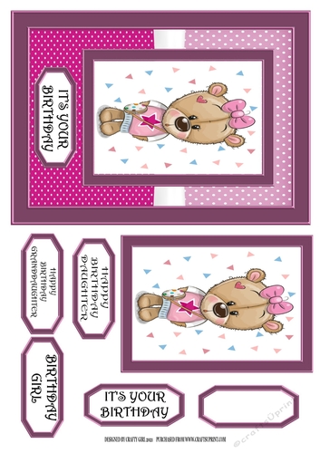 BIRTHDAY BEAR - PINK