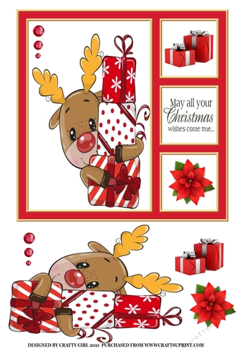 REINDEER WITH GIFTS