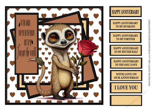 MEERKAT WITH RED ROSE - MALE