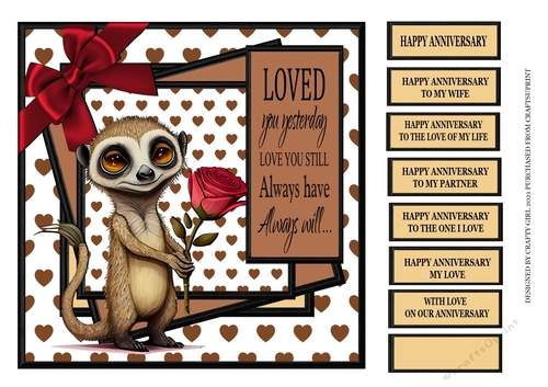MEERKAT WITH RED ROSE - FEMALE
