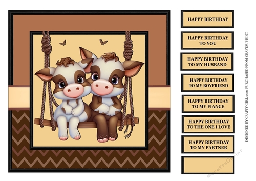 CUTE COW COUPLE - BIRTHDAY - MALE PARTNER
