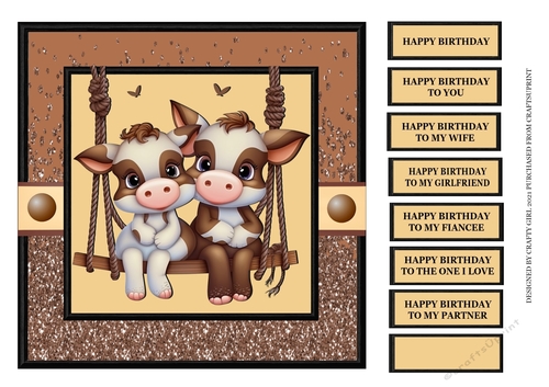 CUTE COW COUPLE - BIRTHDAY - FEMALE PARTNER