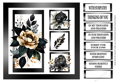 BLACK AND GOLD FLORAL SYMPATHY