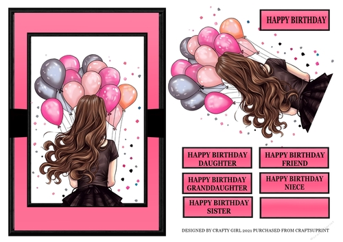 A5 BIRTHDAY GIRL WITH BALLOONS