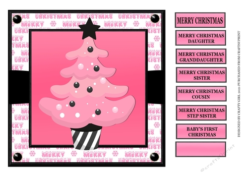 PINK WHITE AND BLACK CHRISTMAS TREE