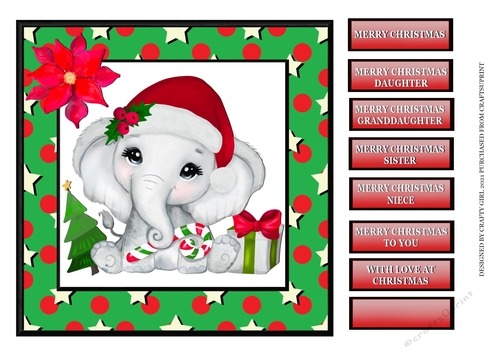 RED & GREEN CHRISTMAS ELEPHANT