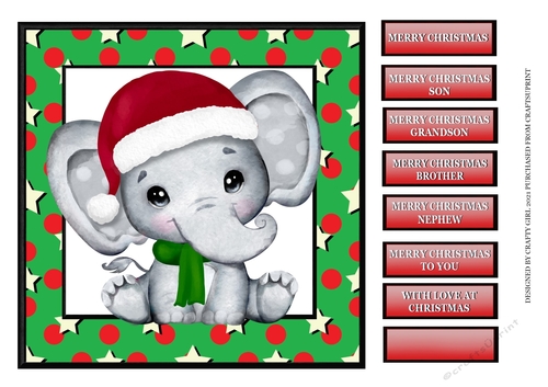 RED & GREEN CHRISTMAS ELEPHANT - BOYS