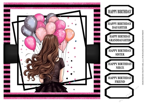 BDAY GIRL PINK N BLACK