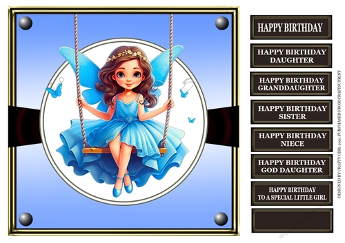 FAIRY ON A SWING - BLUE