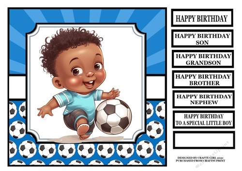 BOY PLAYING FOOTBALL - BLUE - ETHNIC