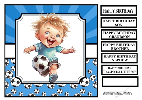 BOY PLAYING FOOTBALL - BLUE 