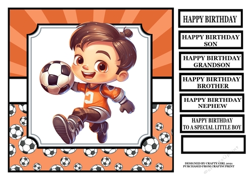 BOY PLAYING FOOTBALL - ORANGE