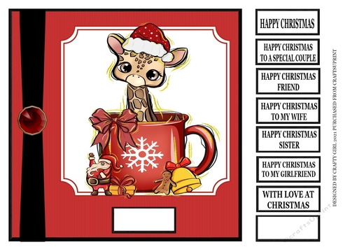 CHRISTMAS GIRAFFE IN A MUG