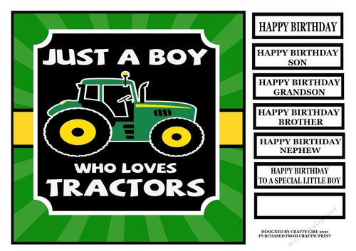 BOY WHO LOVES TRACTORS