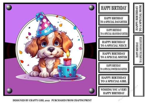 DOG WITH BIRTHDAY CAKE