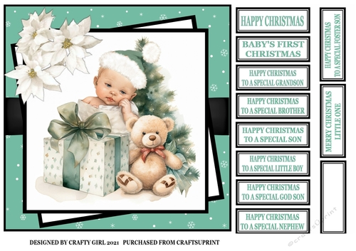 BABYS FIRST CHRISTMAS - GREEN - LITTLE BOY