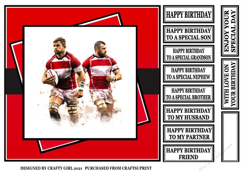 RUGBY THEMED BIRTHDAY - RED