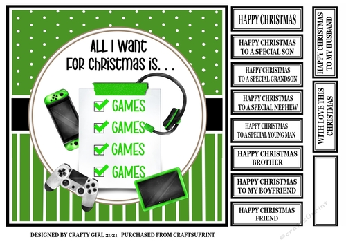 ALL I WANT FOR CHRISTMAS IS...GAMES - GREEN