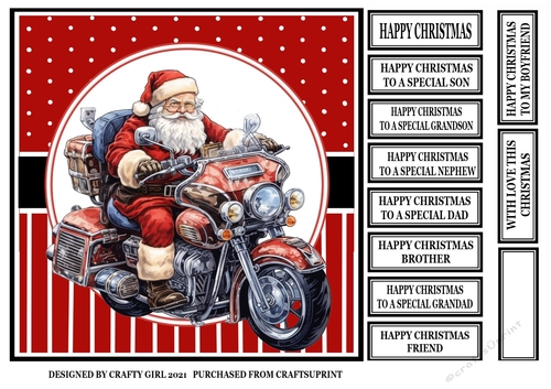 SANTA RIDING A MOTORBIKE