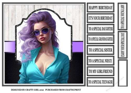 BIRTHDAY GIRL WITH PURPLE HAIR