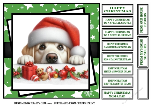 PEEKING DOG CHRISTMAS