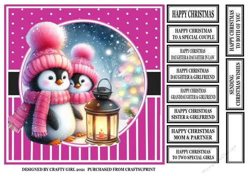 PENGUINS IN PINK BOBBLE HATS