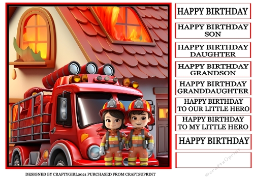 HAPPY BIRTHDAY LITTLE HERO FIREFIGHTER