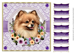 DOG IN A FLORAL WREATH