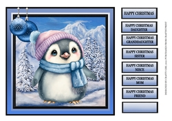 CUTE PENGUIN IN A WOOLLY HAT