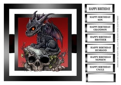 GOTHIC DRAGON AND SKULL