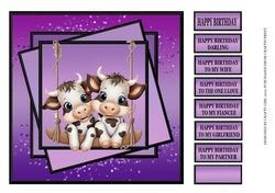 CUTE COW COUPLE - PURPLE - BIRTHDAY