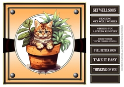 CAT IN A PLANT POT