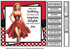 RED POLKA DOT PIN UP GIRL