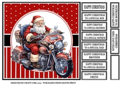 SANTA RIDING A MOTORBIKE