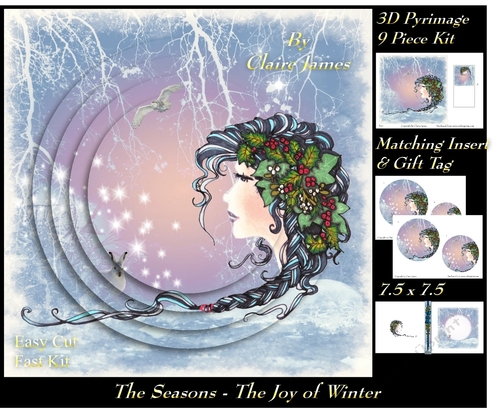 The Seasons - The Joy of Winter - 3D Pyramid/pyramid + Matching Insert & Tag 