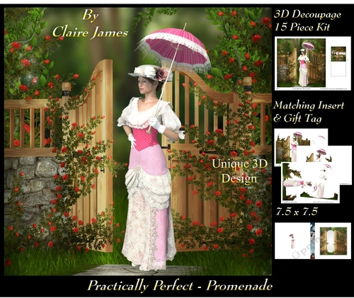 Fairy Tales - Practically Perfect - Promenade - Special 3D Decoupage + Insert & Tag