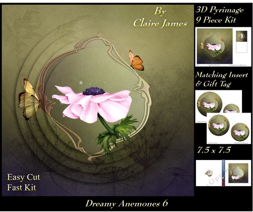 Dreamy Anemones 6 - Pyrimage/Pyramid + Insert & Tag