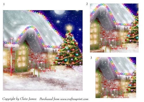 One Sheet Wonders - Christmas Cottage - Easy Cut - 3D Pyramid/pyrimage