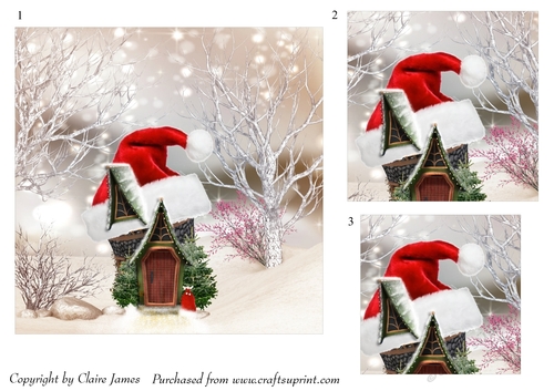 One Sheet Wonders - Christmas Hat House Red - Easy Cut - 3D Pyramid/pyrimage